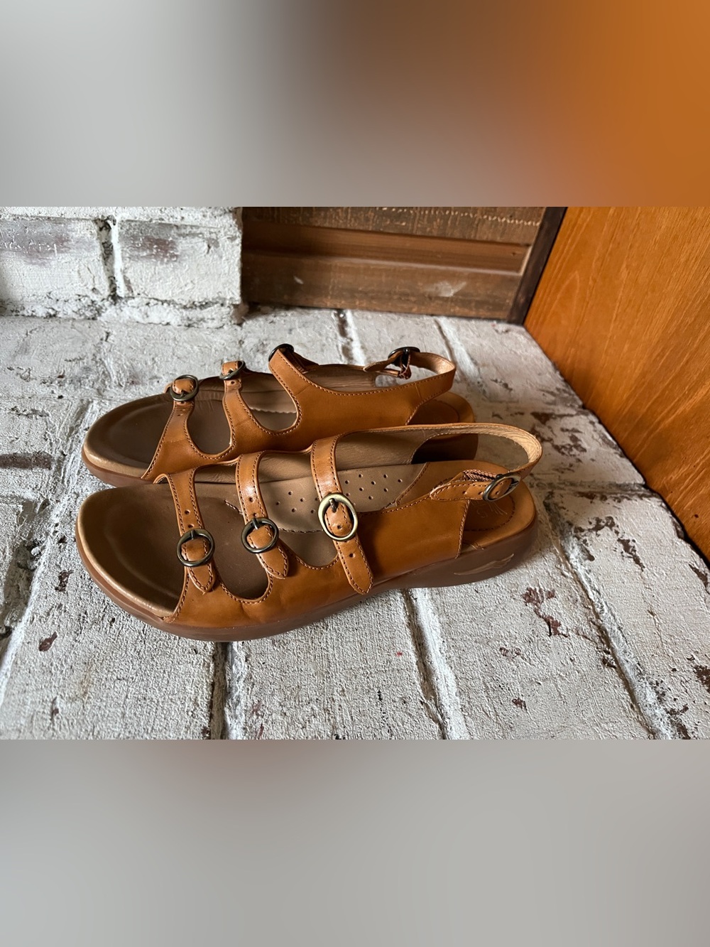 Dansko Leather Buckle Strap Sandals EU 37, US 7